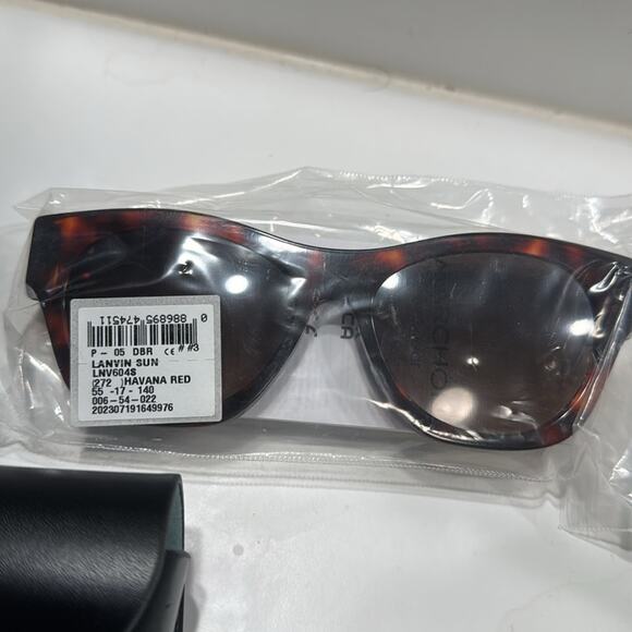 Lanvin Mother & Child 55mm Rectangle Sunglasses Havana Red main image 8